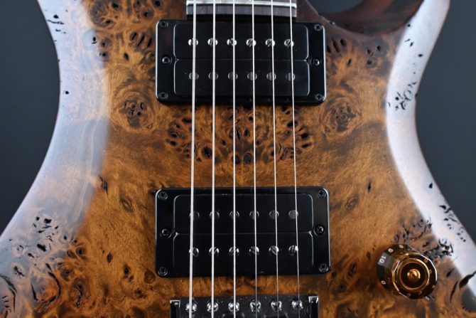 PRS S2 Wood Library Custom 24 Poplar Burl Black Gold Burst #199