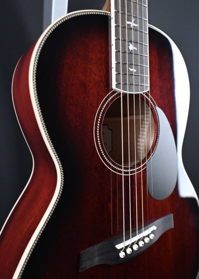 PRS SE P20E Parlor Acoustic Guitar Fire Red Burst #422
