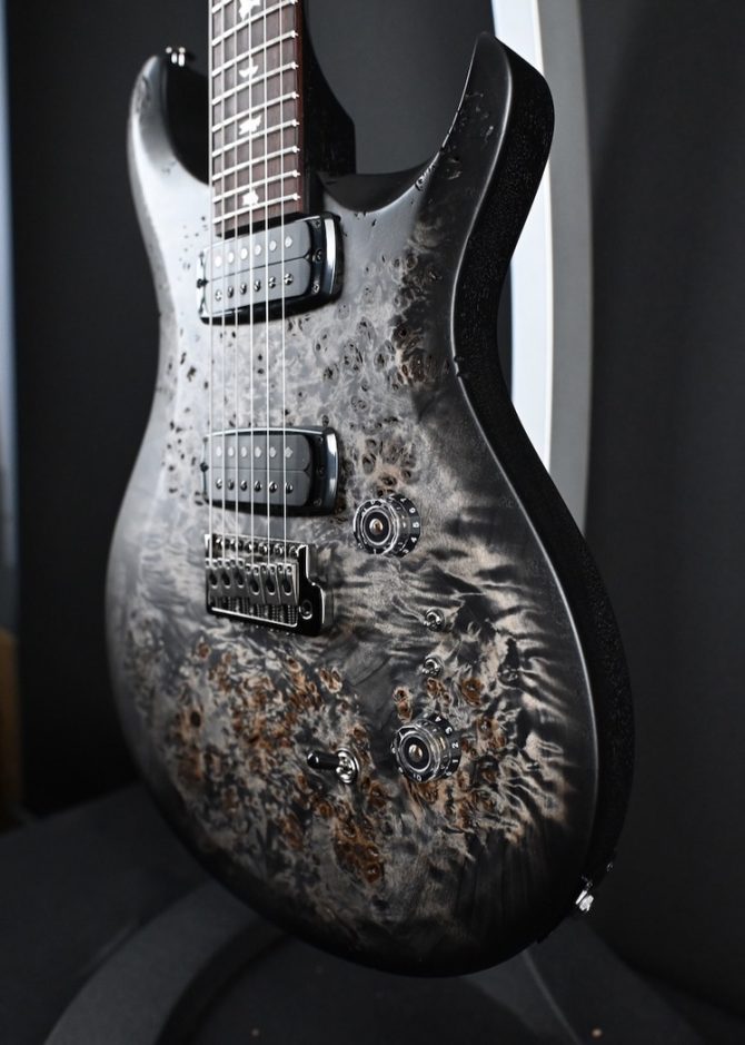 PRS S2 Wood Library Custom 24-08 Poplar Burl Charcoal Burst #195