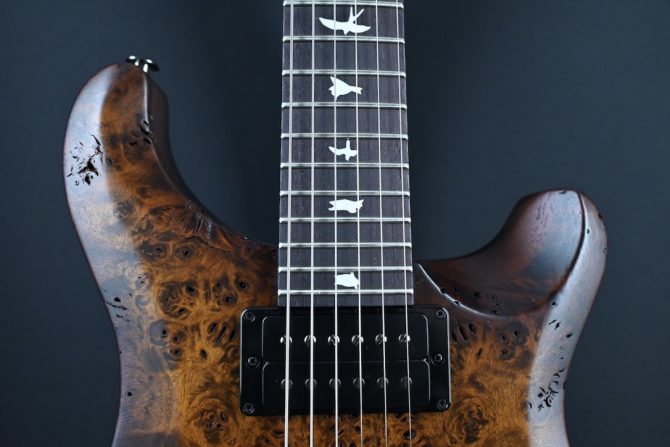 PRS S2 Wood Library Custom 24 Poplar Burl Black Gold Burst #199