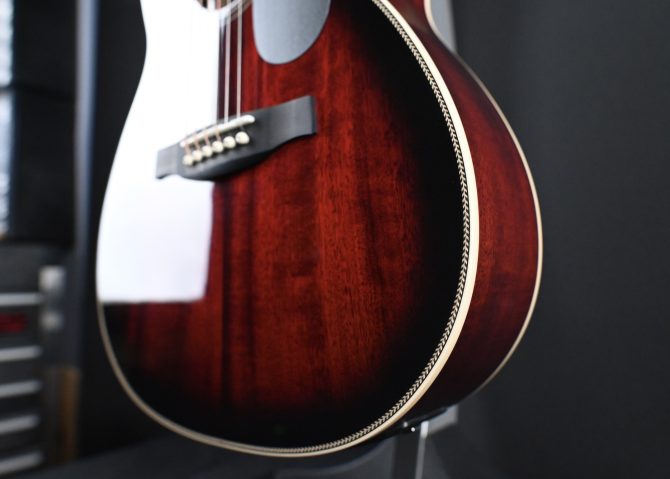 PRS SE P20E Parlor Acoustic Guitar Fire Red Burst #110