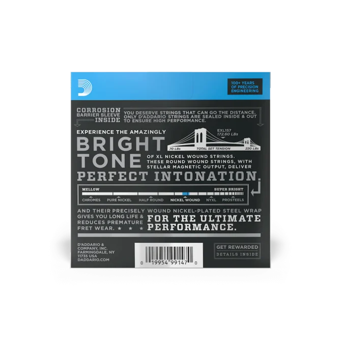 D'Addario EXL157 14-68 Medium Baritone Electric Guitar Strings