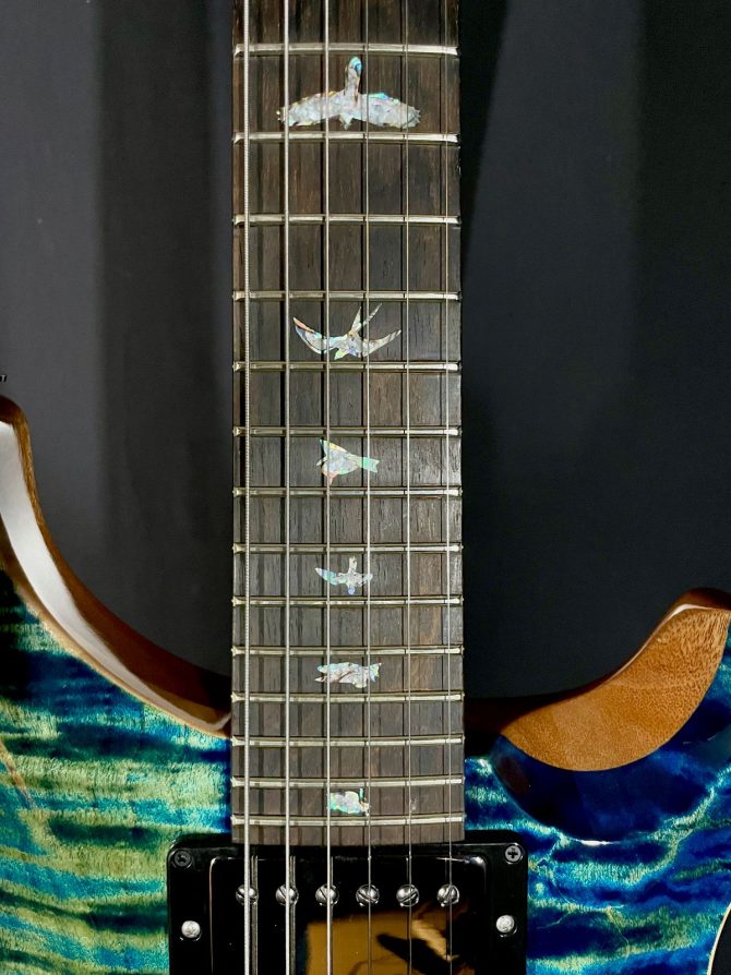 PRS Wood Library Custom 24 Semi-Hollow One Piece Quilt 10-Top River Blue #320