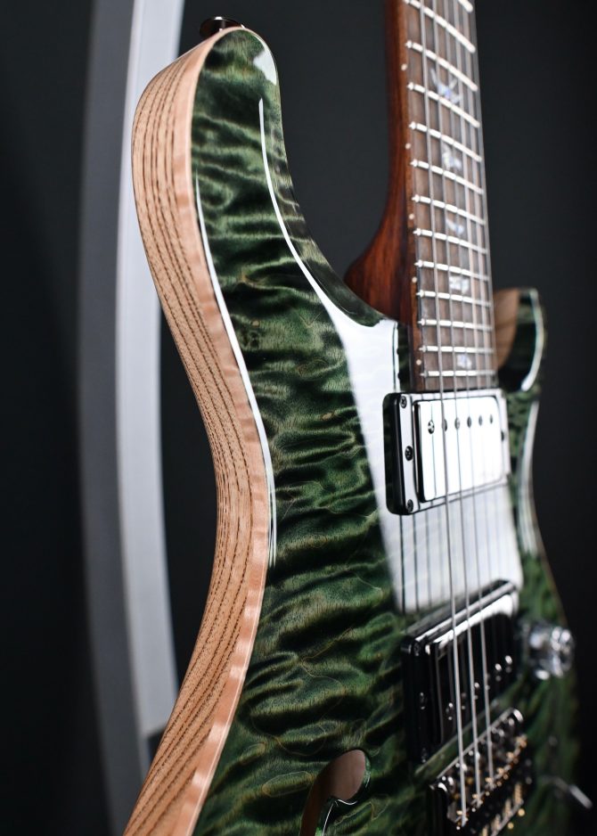 PRS Wood Library Custom 24 Semi-Hollow Quilt 10-Top Sage #655