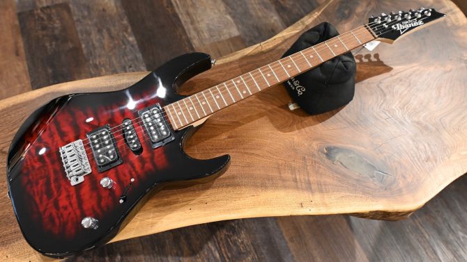 Ibanez GRX70QA-TRB Gio Series Transparent Red Burst #796