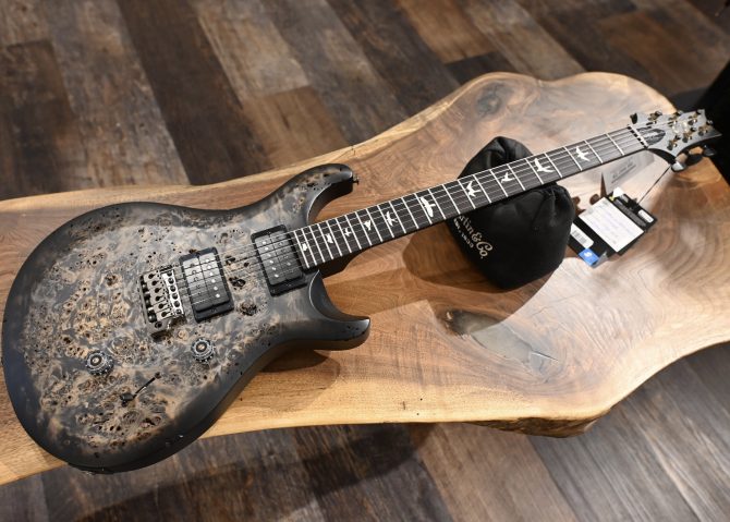 PRS S2 Wood Library Custom 24 Poplar Burl Charcoal Burst #368