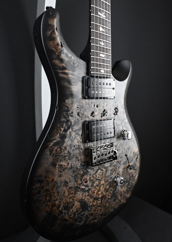 PRS S2 Wood Library Custom 24 Poplar Burl Charcoal Burst #368