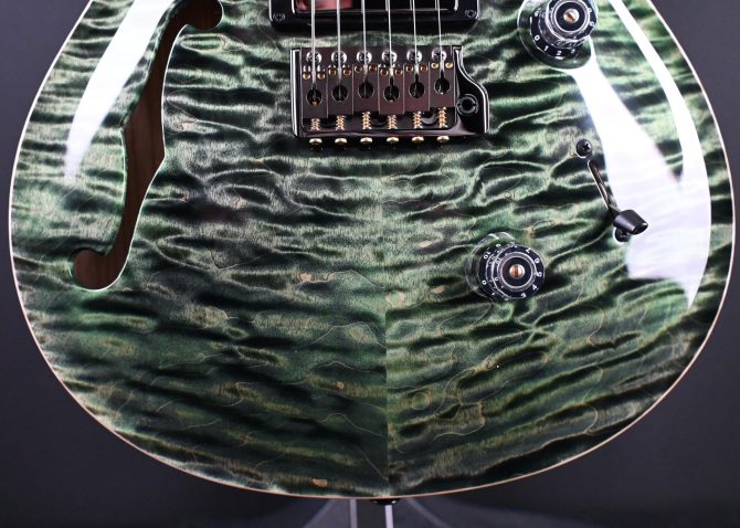 PRS Wood Library Custom 24 Semi-Hollow Quilt 10-Top Sage #655