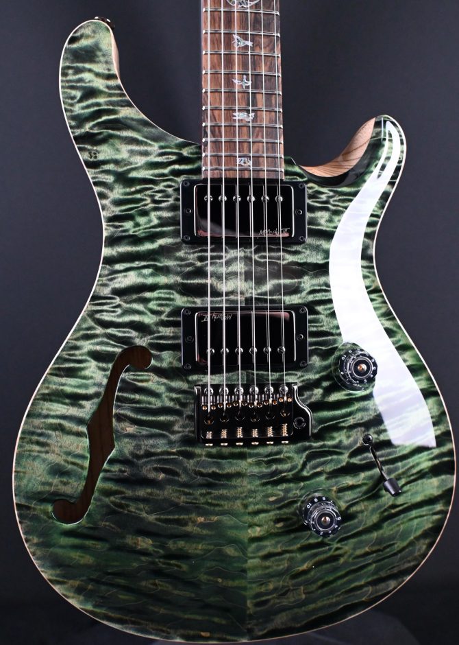PRS Wood Library Custom 24 Semi-Hollow Quilt 10-Top Sage #655