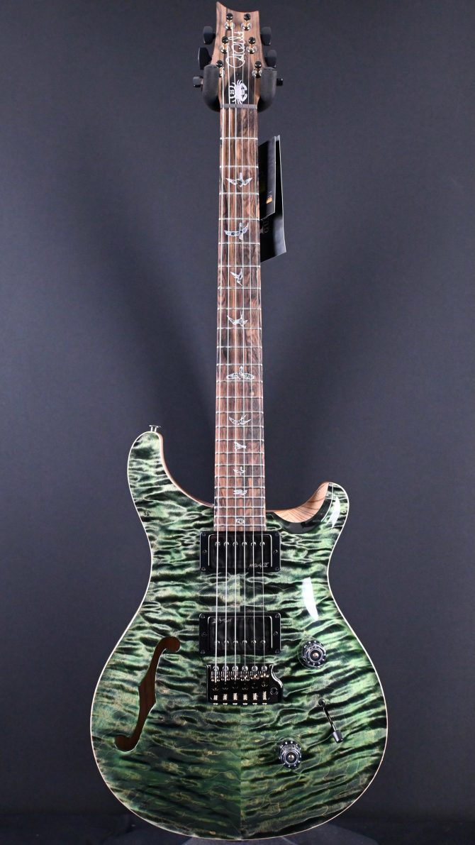 PRS Wood Library Custom 24 Semi-Hollow Quilt 10-Top Sage #655