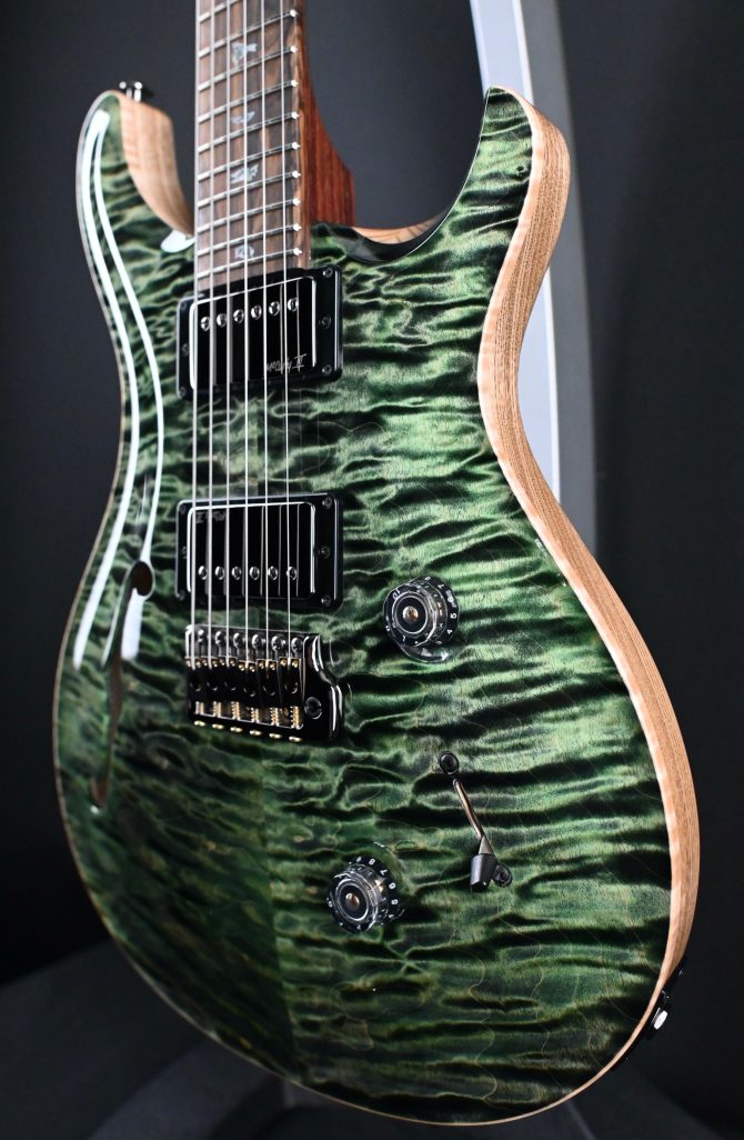 PRS Wood Library Custom 24 Semi-Hollow Quilt 10-Top Sage #655
