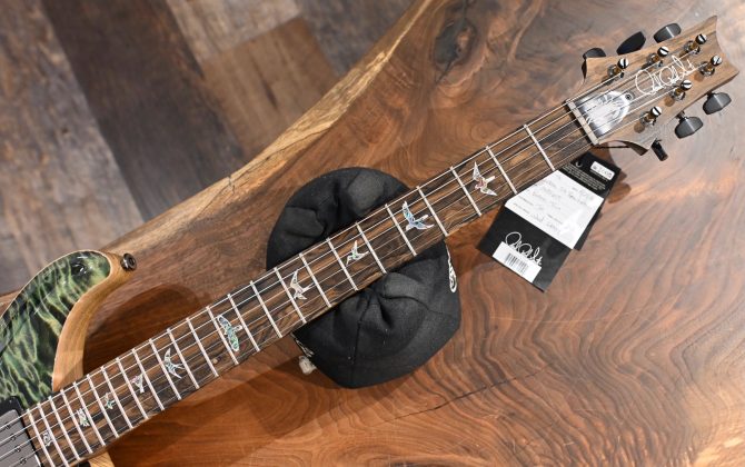 PRS Wood Library Custom 24 Semi-Hollow Quilt 10-Top Sage #655
