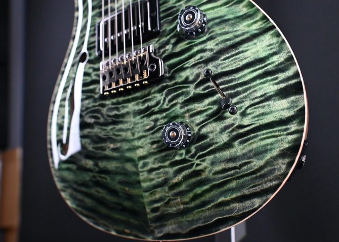 PRS Wood Library Custom 24 Semi-Hollow Quilt 10-Top Sage #655
