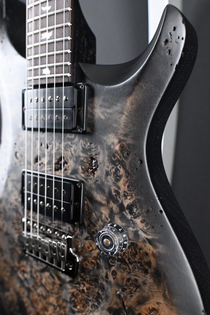 PRS S2 Wood Library Custom 24 Poplar Burl Charcoal Burst #368