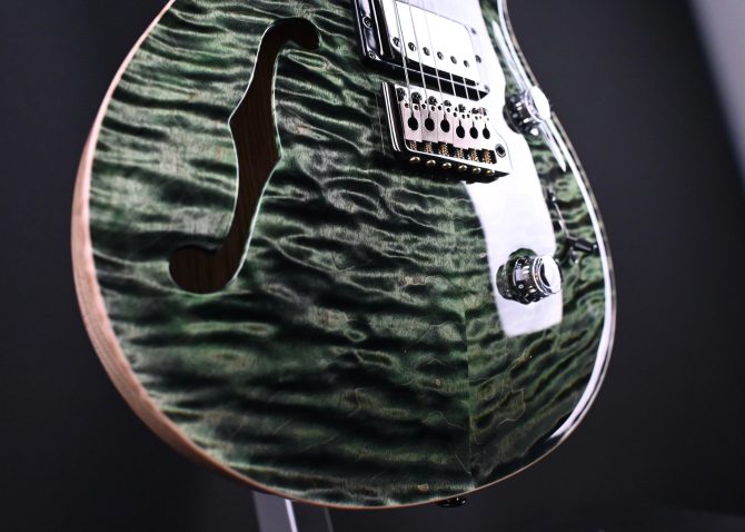 PRS Wood Library Custom 24 Semi-Hollow Quilt 10-Top Sage #655
