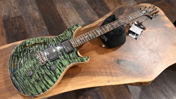PRS Wood Library Custom 24 Semi-Hollow Quilt 10-Top Sage #655