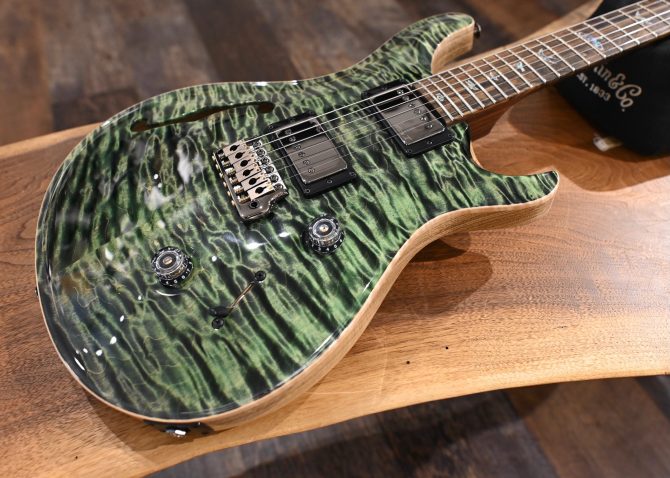 PRS Wood Library Custom 24 Semi-Hollow Quilt 10-Top Sage #655