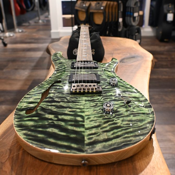 PRS Wood Library Custom 24 Semi-Hollow Quilt 10-Top Sage #655