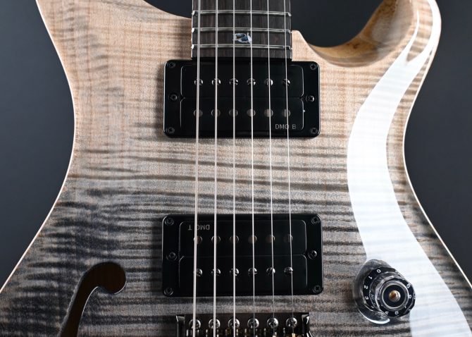 PRS Wood Library Custom 24 Semi-Hollow One-Piece Artist Grade Top Frostbite #013