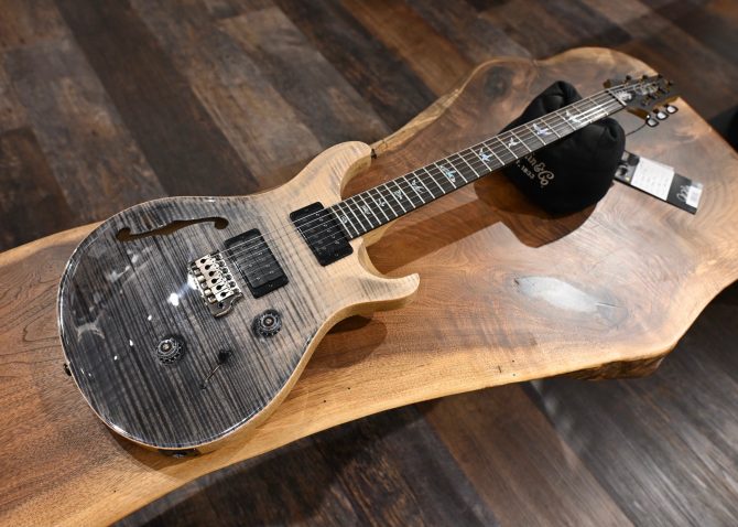 PRS Wood Library Custom 24 Semi-Hollow One-Piece Artist Grade Top Frostbite #013