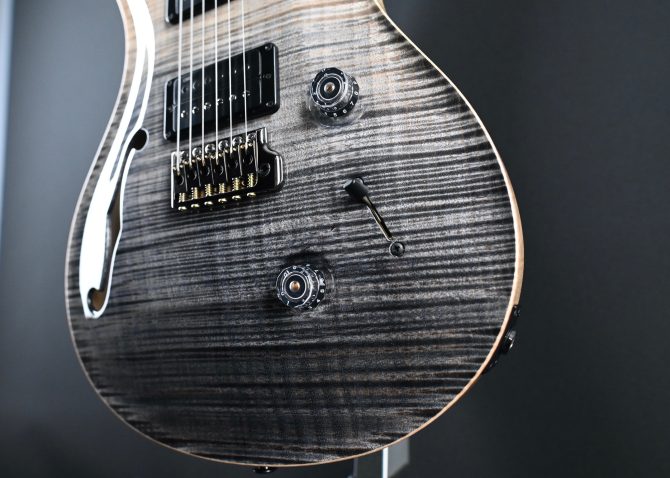 PRS Wood Library Custom 24 Semi-Hollow One-Piece Artist Grade Top Frostbite #013