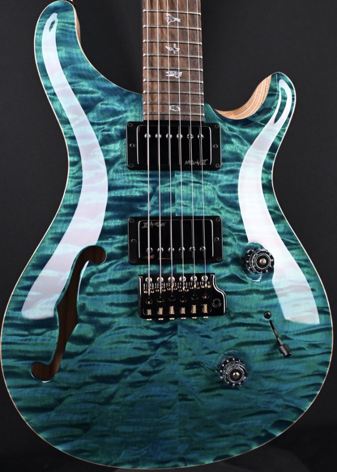 PRS Wood Library Custom 24 Semi-Hollow Quilt 10-Top Laguna #654