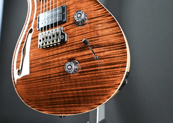 PRS Wood Library Custom 24 Semi-Hollow One-Piece Artist Grade Top Espresso #011
