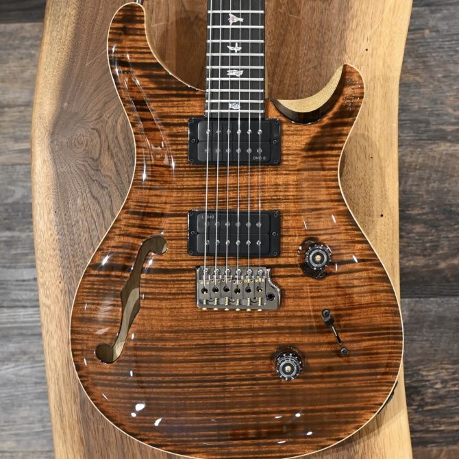 PRS Wood Library Custom 24 Semi-Hollow One-Piece Artist Grade Top Espresso #011