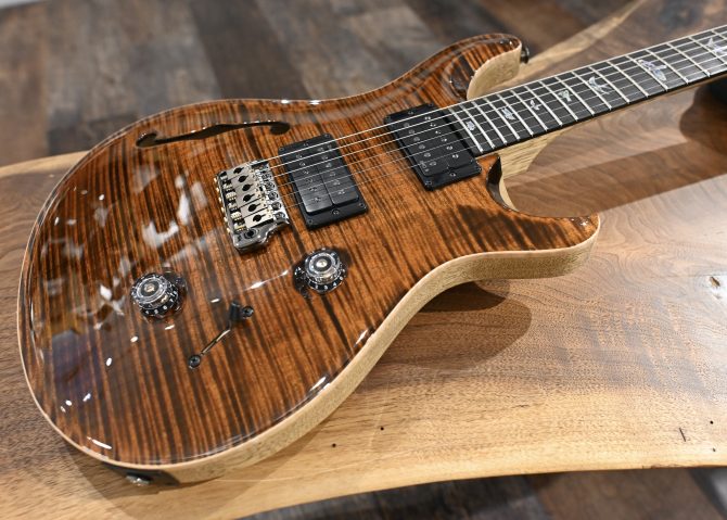 PRS Wood Library Custom 24 Semi-Hollow One-Piece Artist Grade Top Espresso #011