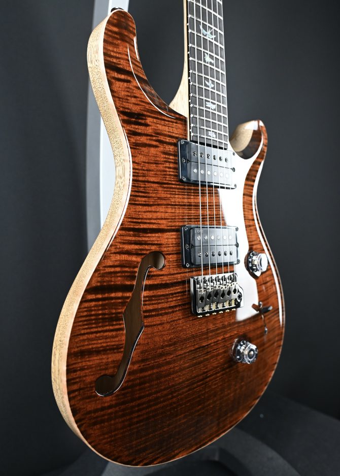 PRS Wood Library Custom 24 Semi-Hollow One-Piece Artist Grade Top Espresso #011