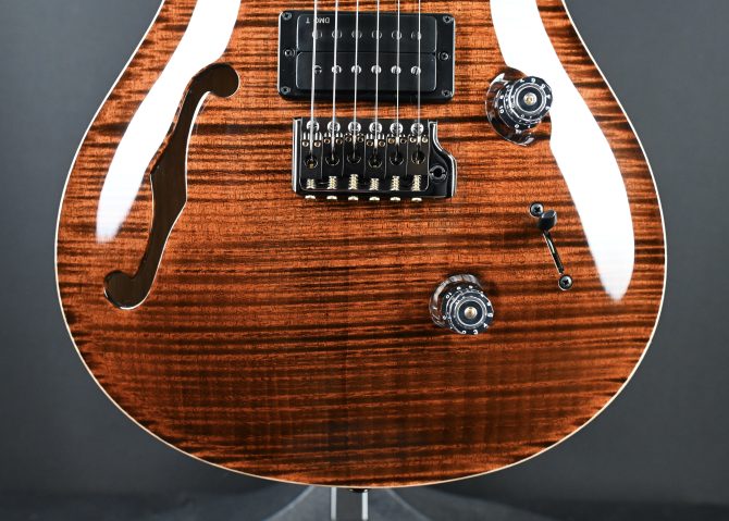 PRS Wood Library Custom 24 Semi-Hollow One-Piece Artist Grade Top Espresso #011