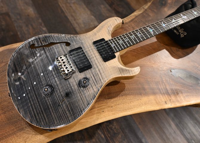 PRS Wood Library Custom 24 Semi-Hollow One-Piece Artist Grade Top Frostbite #013