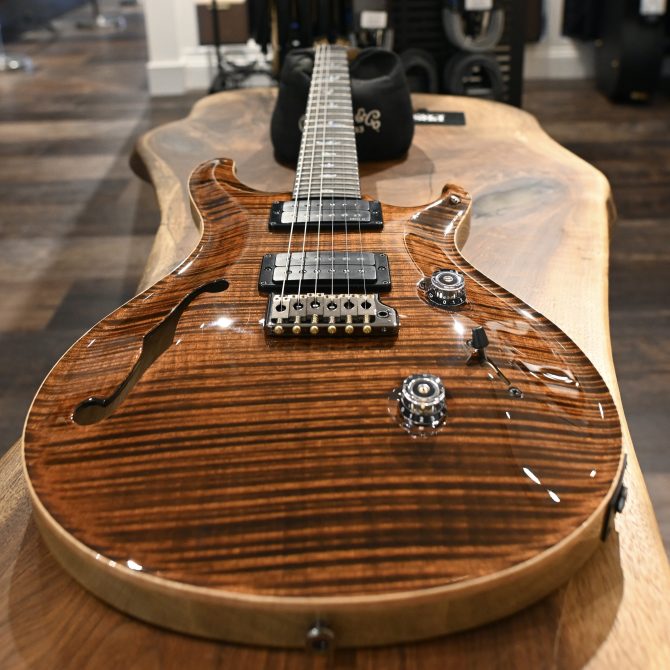 PRS Wood Library Custom 24 Semi-Hollow One-Piece Artist Grade Top Espresso #011