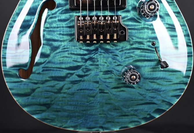 PRS Wood Library Custom 24 Semi-Hollow Quilt 10-Top Laguna #654