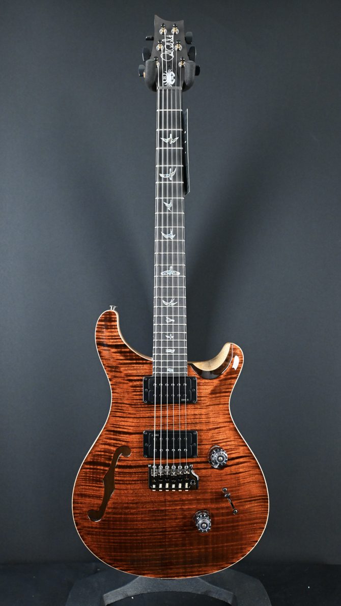 PRS Wood Library Custom 24 Semi-Hollow One-Piece Artist Grade Top Espresso #011