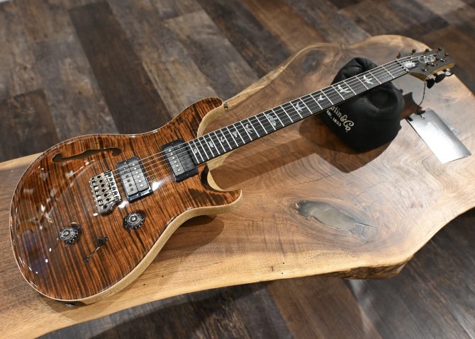 PRS Wood Library Custom 24 Semi-Hollow One-Piece Artist Grade Top Espresso #011
