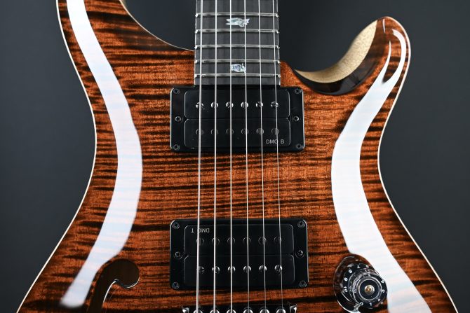 PRS Wood Library Custom 24 Semi-Hollow One-Piece Artist Grade Top Espresso #011