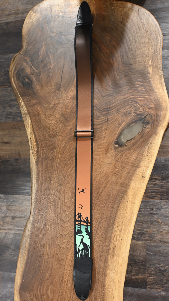 PRS Limited Edition Private Stock "Heron Inlay" Guitar Strap Copper/Blue