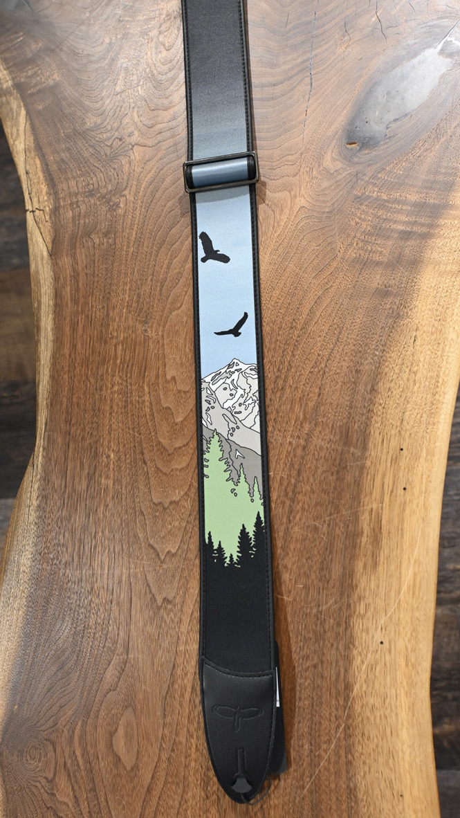 PRS Limited Edition Private Stock "Mountain Scene Inlay" Guitar Strap Multicolor/Black